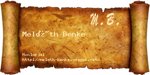 Meláth Benke névjegykártya